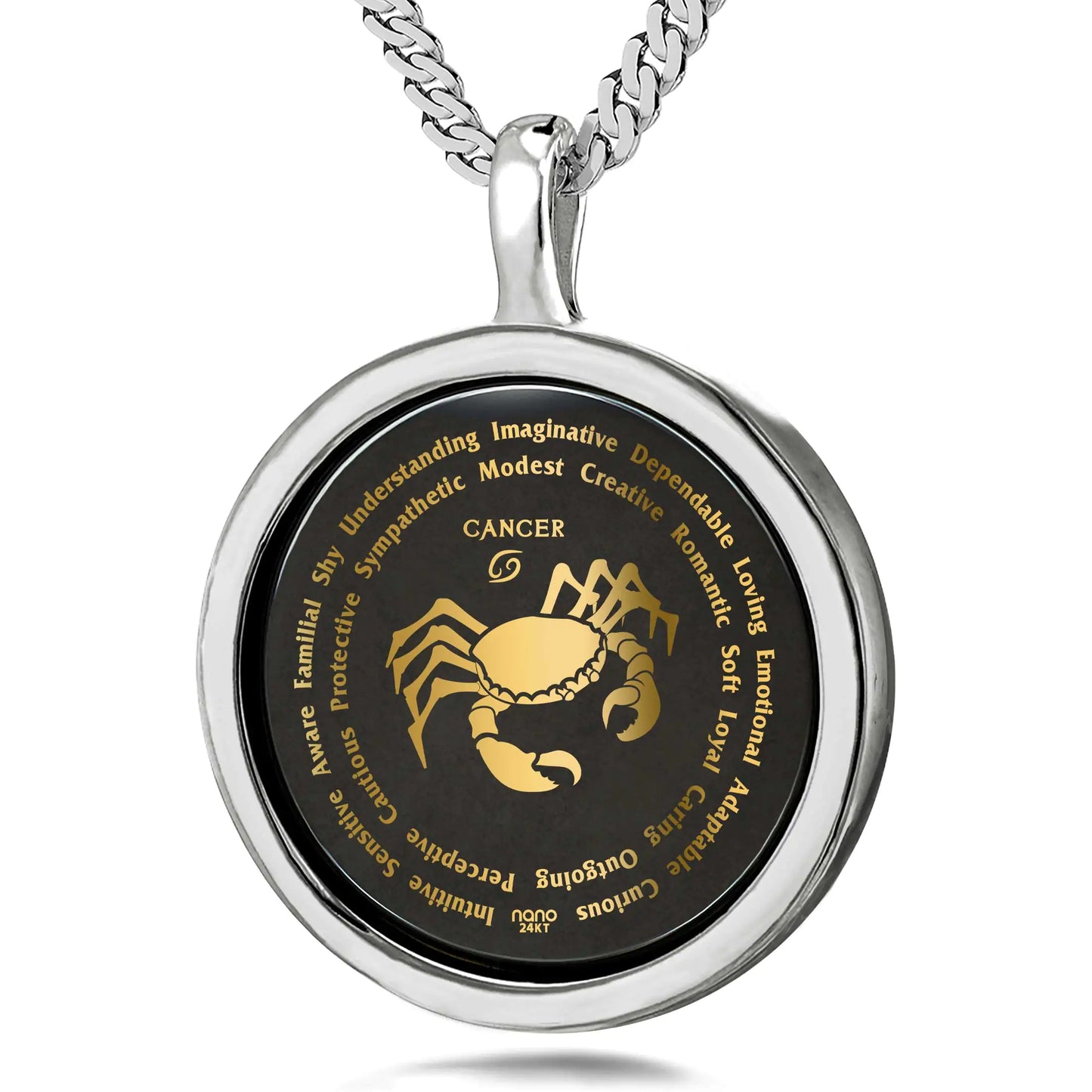 Cancer Necklaces for Lovers of the Zodiac 24k Gold Inscribed