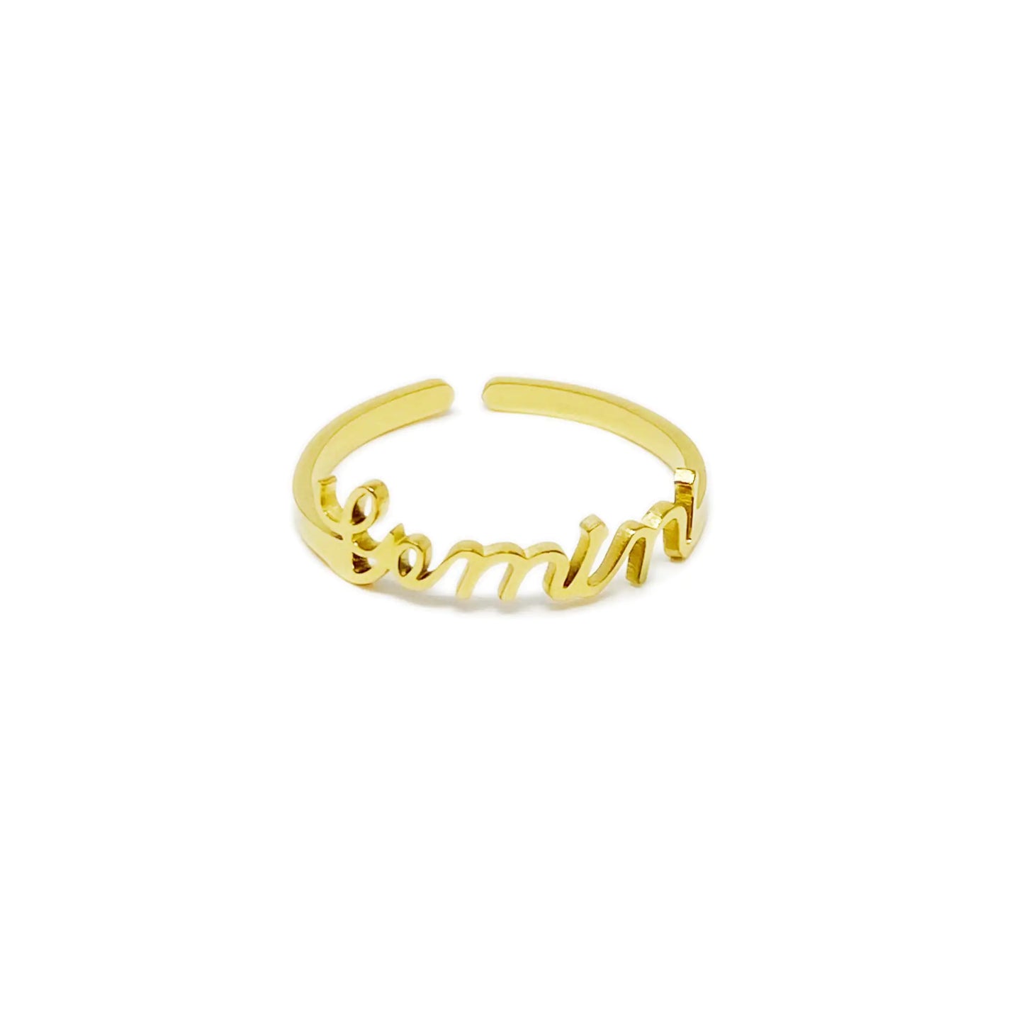 Scripted Zodiac Ring