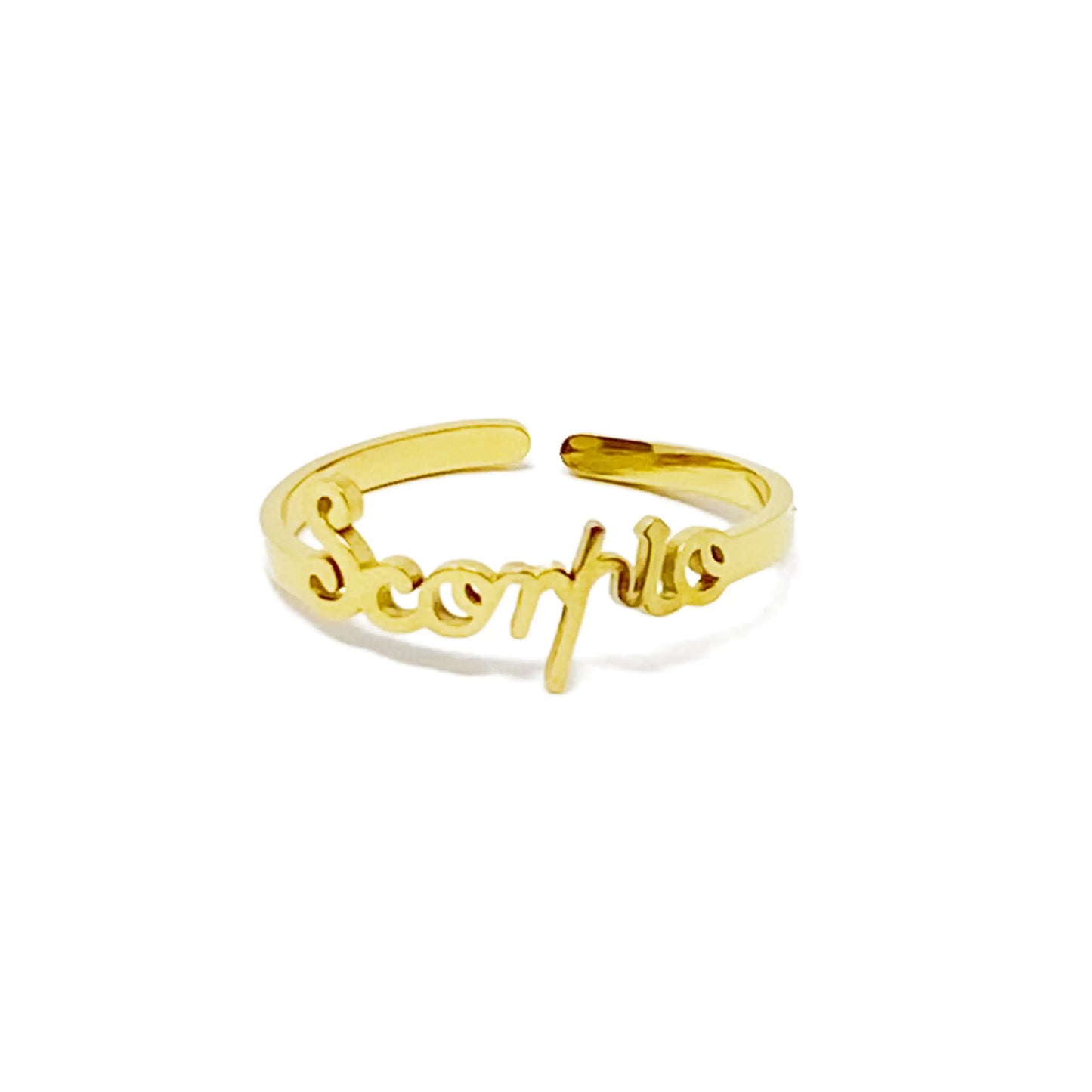 Scripted Zodiac Ring